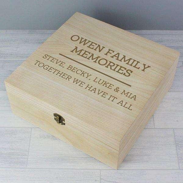 Engraved Any Message Large Wooden Keepsake Box
