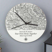 Personalised 1805 - 1874 Old Series Map Compass Wooden Clock - Myhappymoments.co.uk