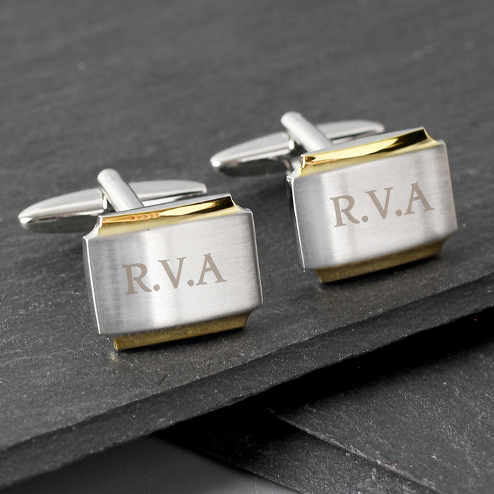Personalised Gold Plated Initials Cufflinks - Myhappymoments.co.uk