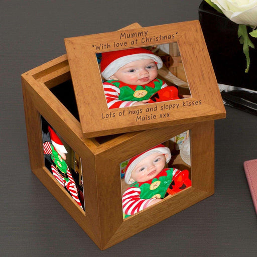 Personalised Mummy With Love At Christmas Photo Frame Keepsake Box - Myhappymoments.co.uk