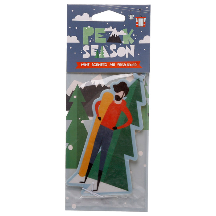 Snowboarder Mint Scented Car Air Freshener