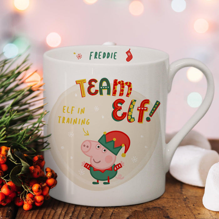 Personalised Peppa Pig Team Elf Mug