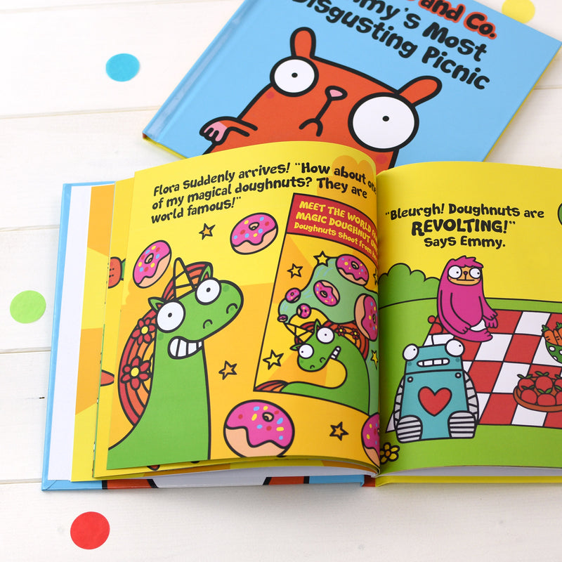 Personalised Flossy and Jim Most Disgusting Picnic Children’s Book - Myhappymoments.co.uk