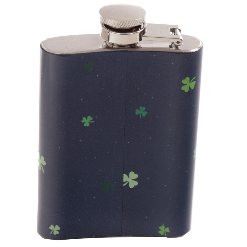 Stainless Steel Leprechaun Hip Flask 4oz - Myhappymoments.co.uk
