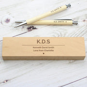 Personalised Wooden Pen & Pencil Box Set