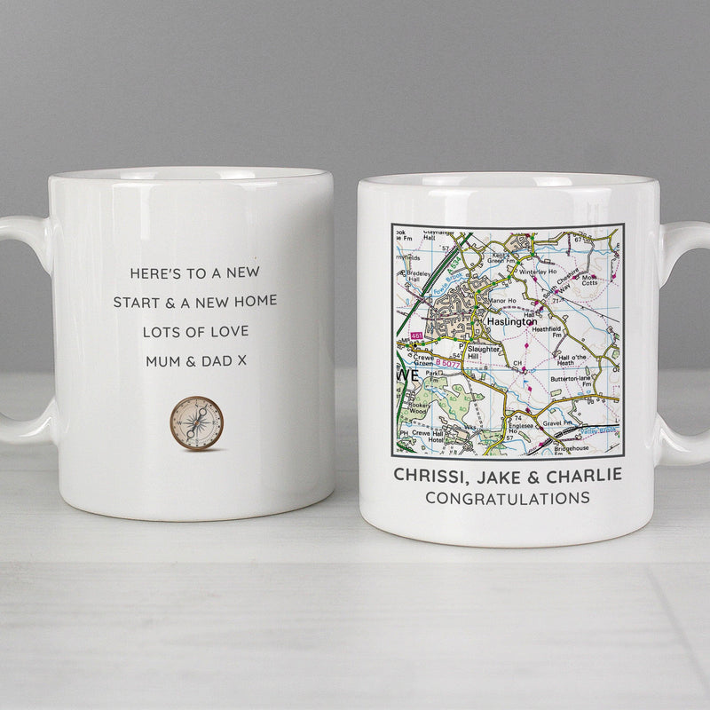 Personalised Postcode Map Mug - Myhappymoments.co.uk