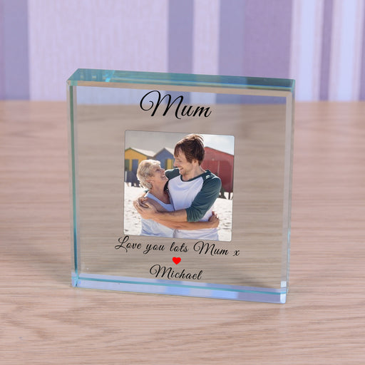 Personalised Upload Photo Glass Token - Mum