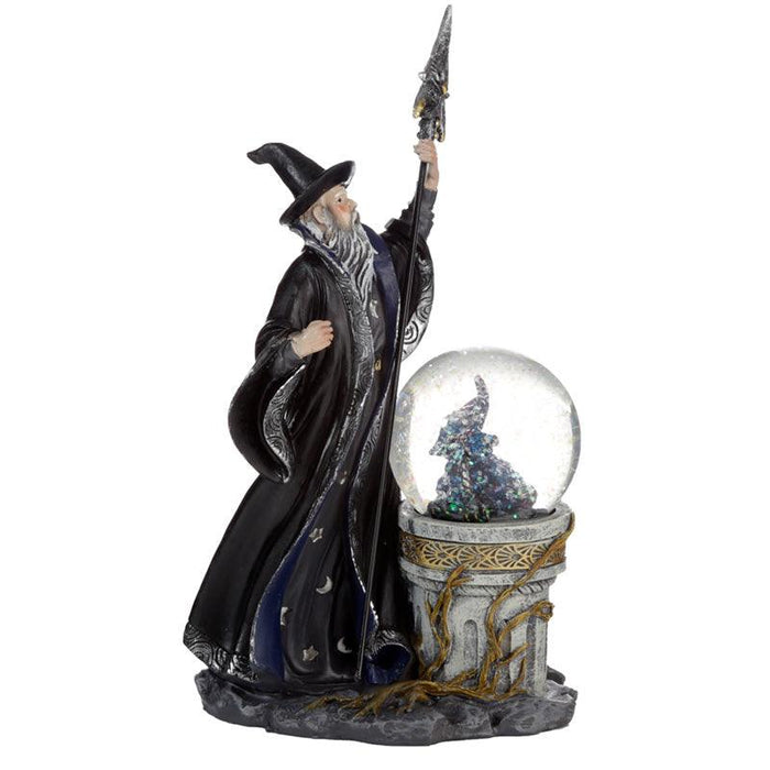 Spirit of the Sorcerer - Ice Dragon Wizard Snow Globe Waterball Figurine