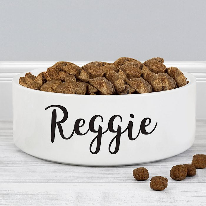 Personalised Any Name 14cm Medium White Pet Bowl
