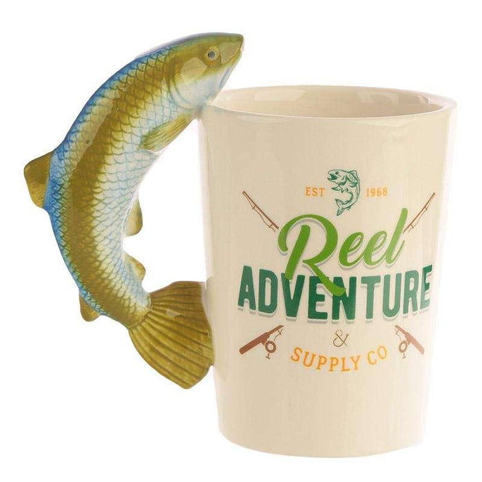 Reel Adventure Leaping Fish 3D Handle Coffee Mug Cup - Myhappymoments.co.uk