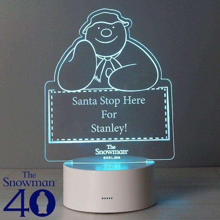 Personalised The Snowman LED Colour Changing Decoration Night Light - Myhappymoments.co.uk
