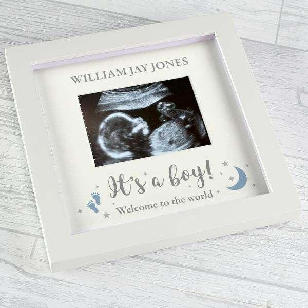 Personalised It's A Boy Baby Scan Photo Frame 4 x 3 - Myhappymoments.co.uk