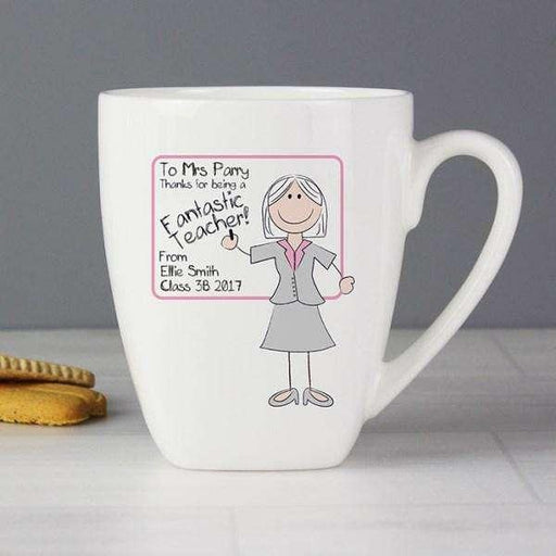 Personalised Pink Whiteboard Teacher Latte Mug - Myhappymoments.co.uk