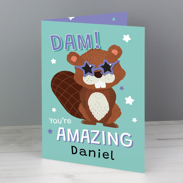 Personalised Dam You're Amazing Card