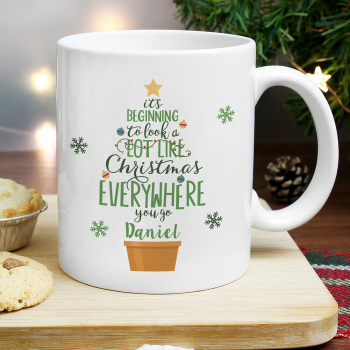 Personalised Its Beginning To Look A Lot Like Christmas Mug