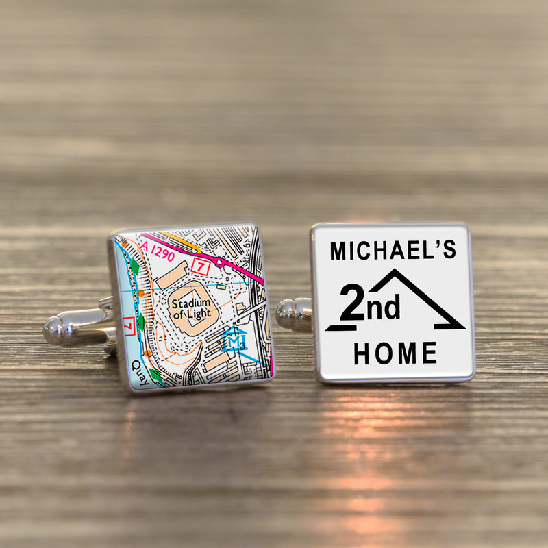 Football Club Stadium Map 2nd HOME Cufflinks
