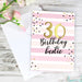 Personalised Gold and Pink Stripe Birthday Age Card