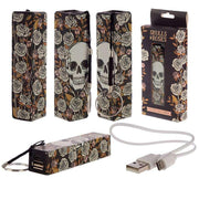 Skull & Roses Portable USB Charger Power Bank - Myhappymoments.co.uk