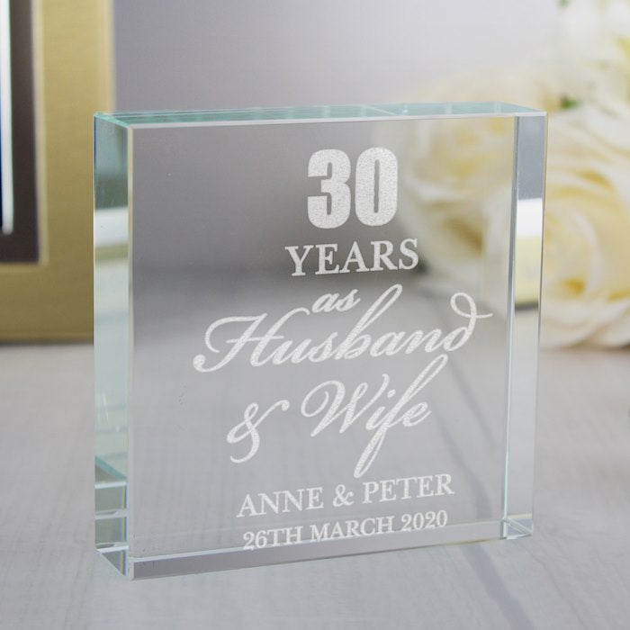 Personalised Anniversary Large Crystal Token From Pukkagifts.uk