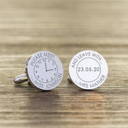 Personalised Groom Cufflinks - Meet Miss and Leave With Mrs