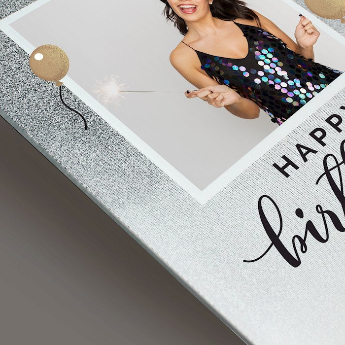 Personalised 30th Birthday Glitter Glass Photo Frame 4x4 - Myhappymoments.co.uk