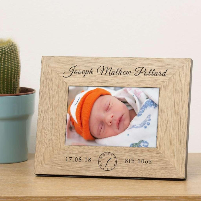 Personalised New Baby Wooden Photo Frame