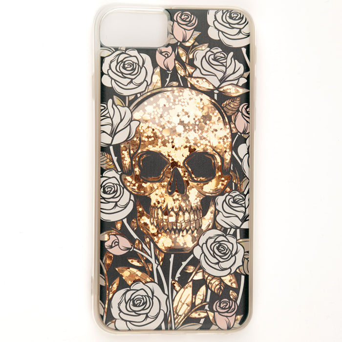 Skulls & Roses Glitter Phone Case Fits iPhone 6/7/8 - Myhappymoments.co.uk