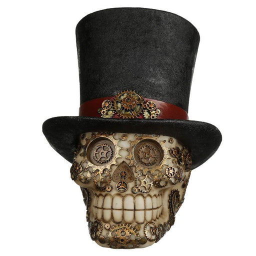 Steampunk Style Skull with Top Hat Ornament 