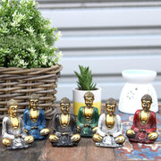 6x Gold Mini Buddha Figures (Assorted Colours)