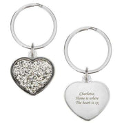 Personalised Diamante Heart Keyring - Myhappymoments.co.uk