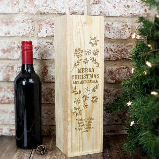 Personalised Merry Christmas Bottle Presentation Box - Myhappymoments.co.uk