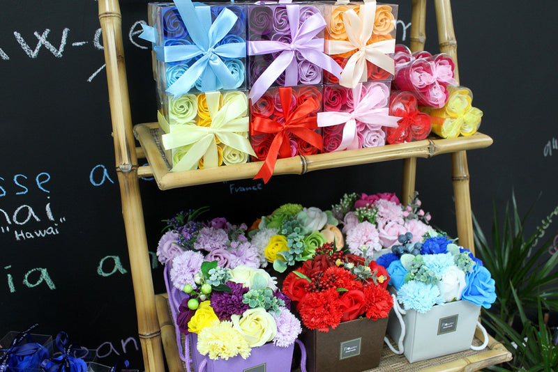 Set of 9 Soap Flower - Lavender Roses - Myhappymoments.co.uk