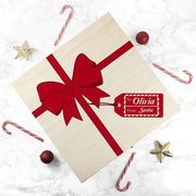 Personalised All Wrapped Up Design Wooden Christmas Eve Box