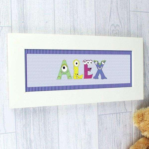 Personalised Boys Monster Name Frame - Myhappymoments.co.uk