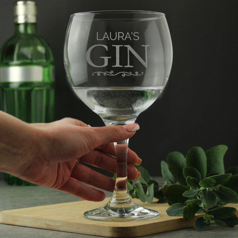 Engraved Gin Balloon Glass