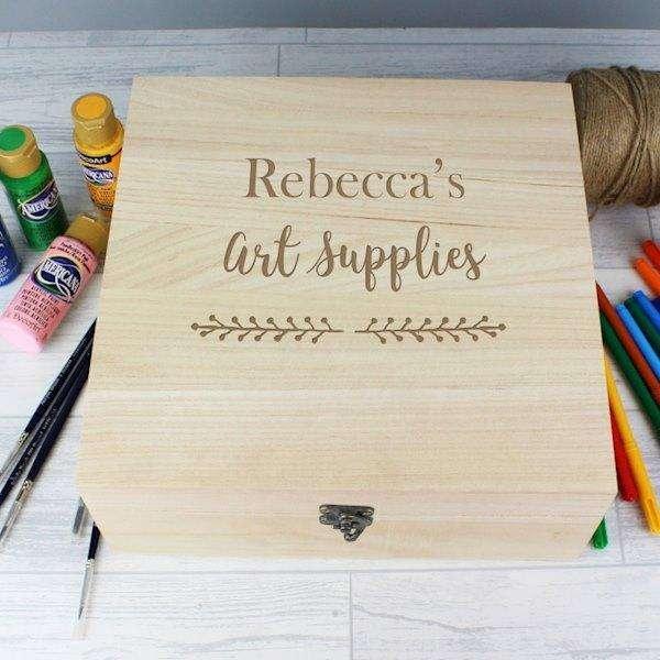 Personalised Floral Large Wooden Keepsake Box - Myhappymoments.co.uk