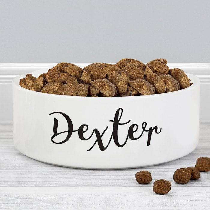 Personalised Any Name 14cm Medium White Pet Bowl