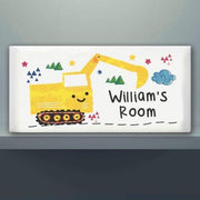 Personalised Digger Door Plaque - Myhappymoments.co.uk
