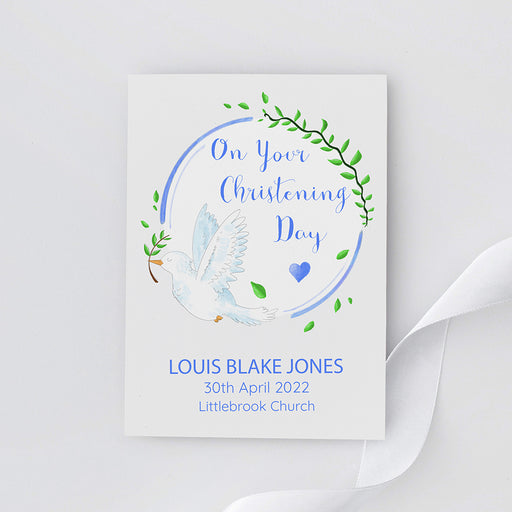 Personalised On Your Christening Day Dove Print