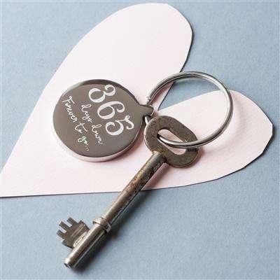 Personalised 1st Anniversary Keyring 365 Days Down Forever To Go - Myhappymoments.co.uk