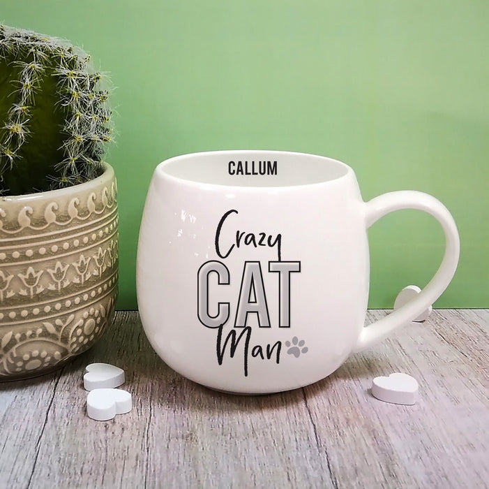 Personalised Crazy Cat Man Mug - Myhappymoments.co.uk