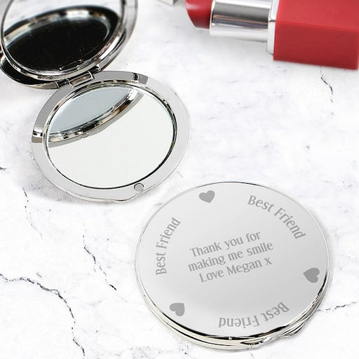 Personalised Best Friend Compact Mirror - Myhappymoments.co.uk