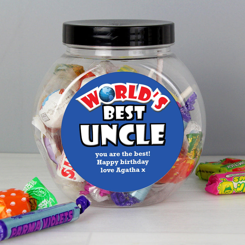 Personalised Blue World's Best Sweet Jar - Myhappymoments.co.uk