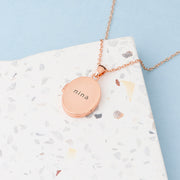 Personalised Oval Photo Locket Necklace - Rose Gold Plated