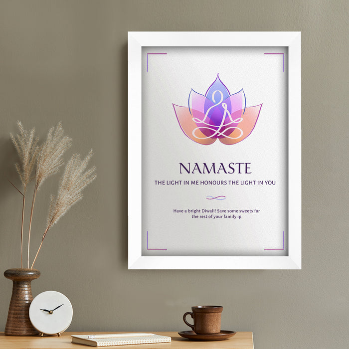 Personalised Diwali Namaste Framed Print