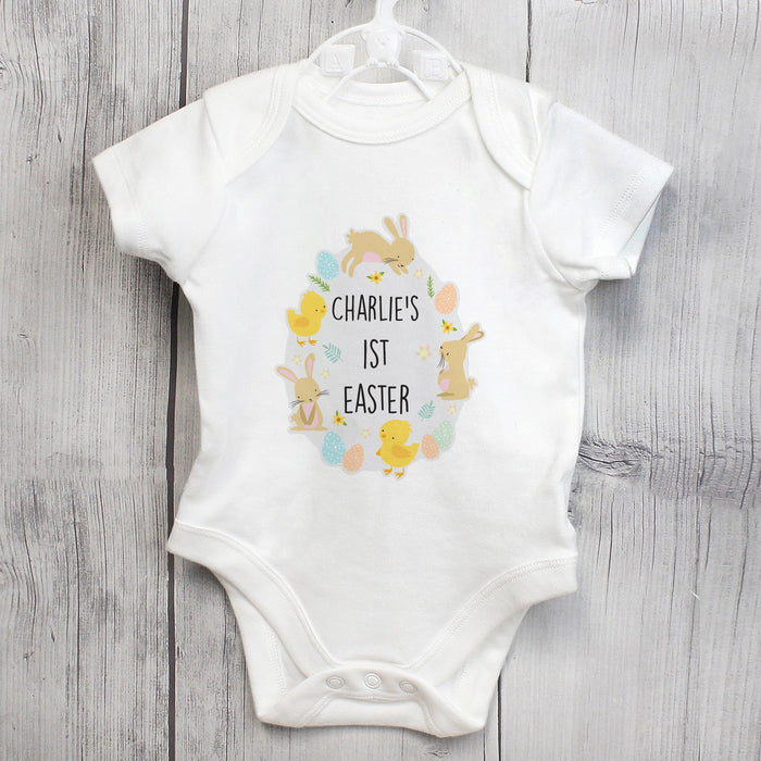 Personalised 1st Easter Bunny & Chick Baby Vest