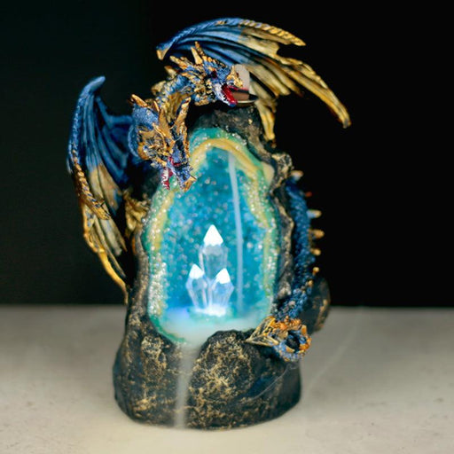 Dragon with Crystal Cave LED Backflow Incense Burner