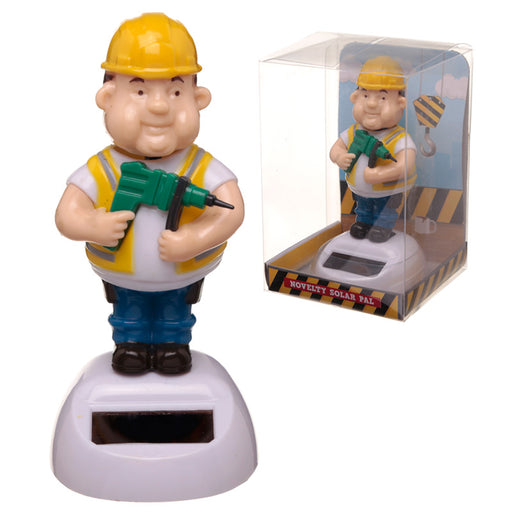 Solar Powered Nodding Builder Dashboard Toy - Myhappymoments.co.uk