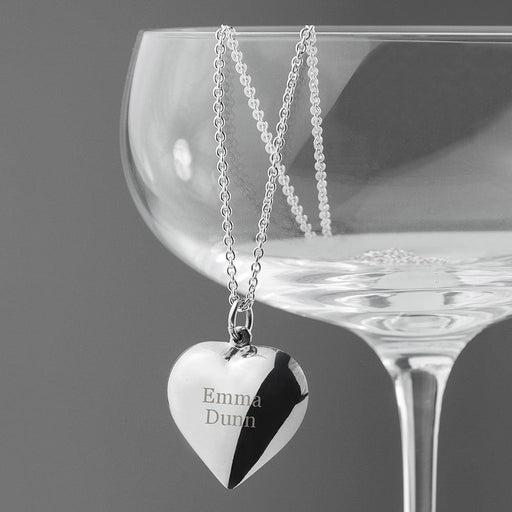 Personalised 925 Sterling Silver Heart Necklace