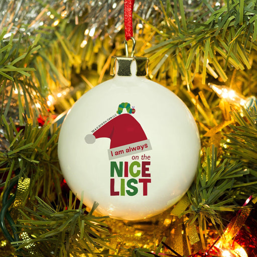 Personalised Very Hungry Caterpillar Nice List Christmas Bauble